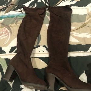 Brown suede ladies boots